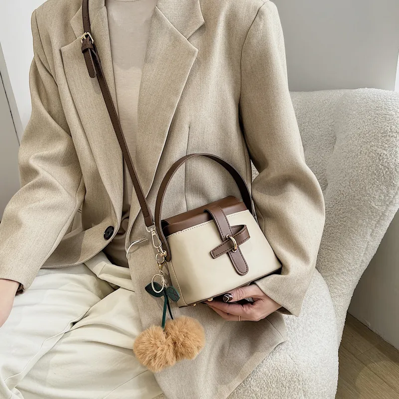 JANE KLAIN PU Bucket Bag, Shoulder Bag, Crossbody Bag, Handbag Regular Women's Black/Khaki-14