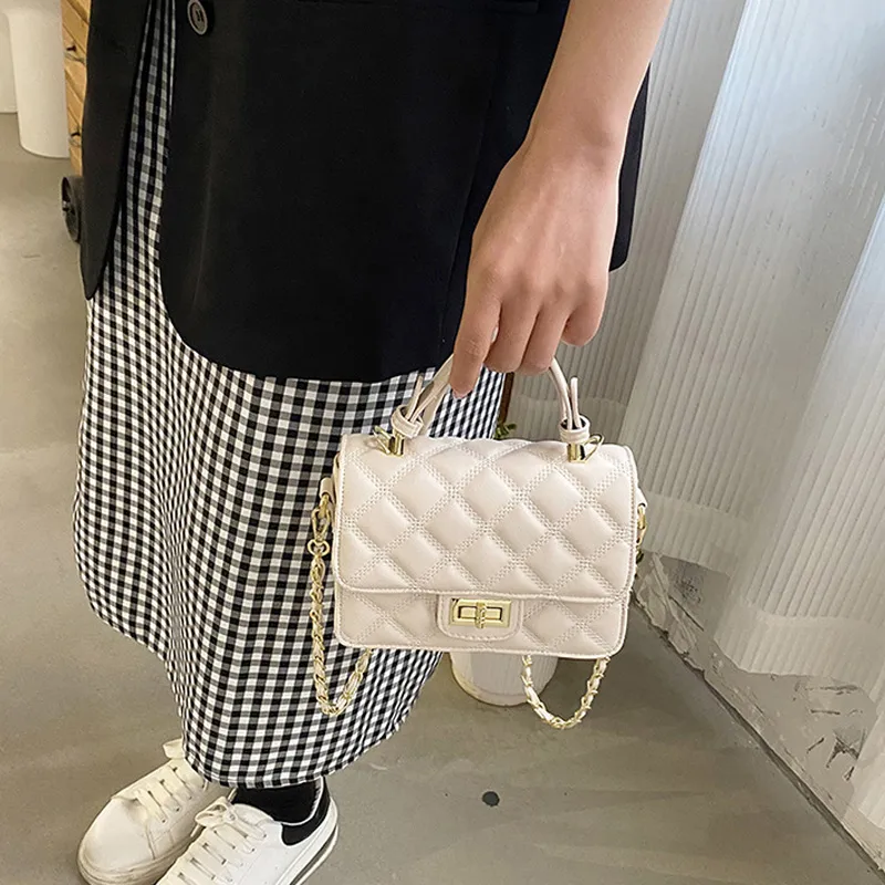 JANE KLAIN Synthetic Leather Small Square Bag, One Shoulder Handbag Women's White/Black/Silver-10
