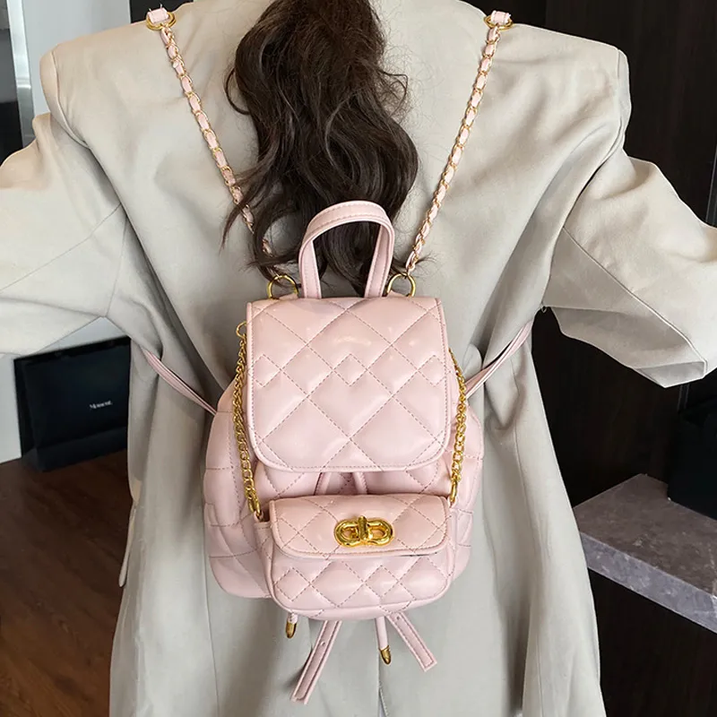 JANE KLAIN Synthetic Leather Backpack Regular Women's White/Pink/Black-9