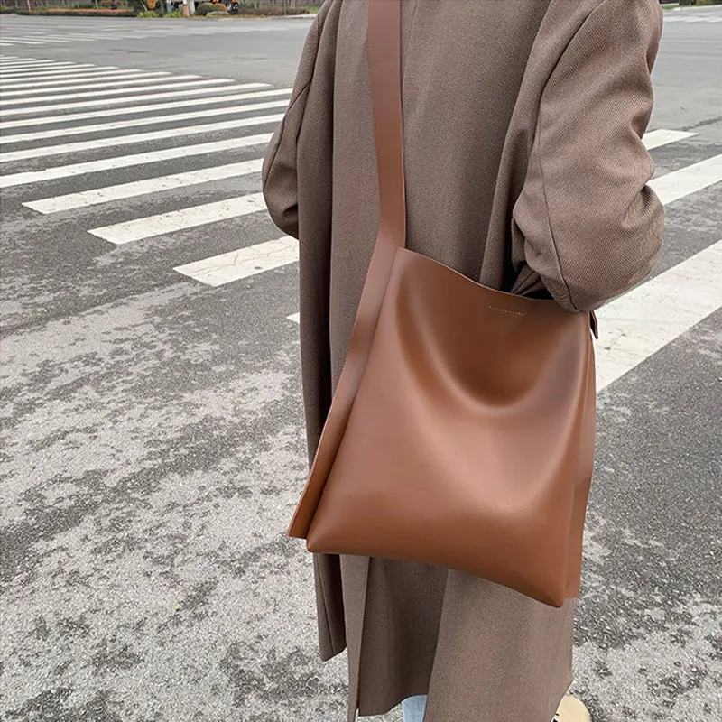 JANE KLAIN Synthetic Leather Shoulder Bag Crossbody Bag Regular Women's Brown/Ecru/Khaki/Black-4