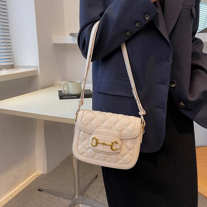 JANE KLAIN Synthetic Leather Shoulder Bag Crossbody Bag Regular Women's White/Brown-14