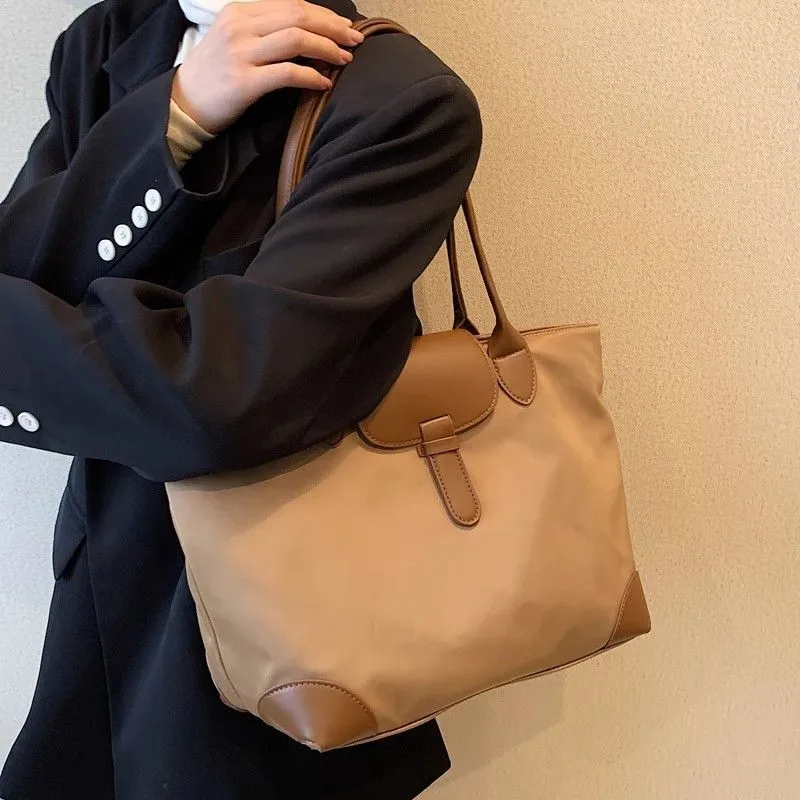 JANE KLAIN Synthetic Leather Patchwork Fabric Tote Bag Shoulder Bag Regular Women's Multicolor-4
