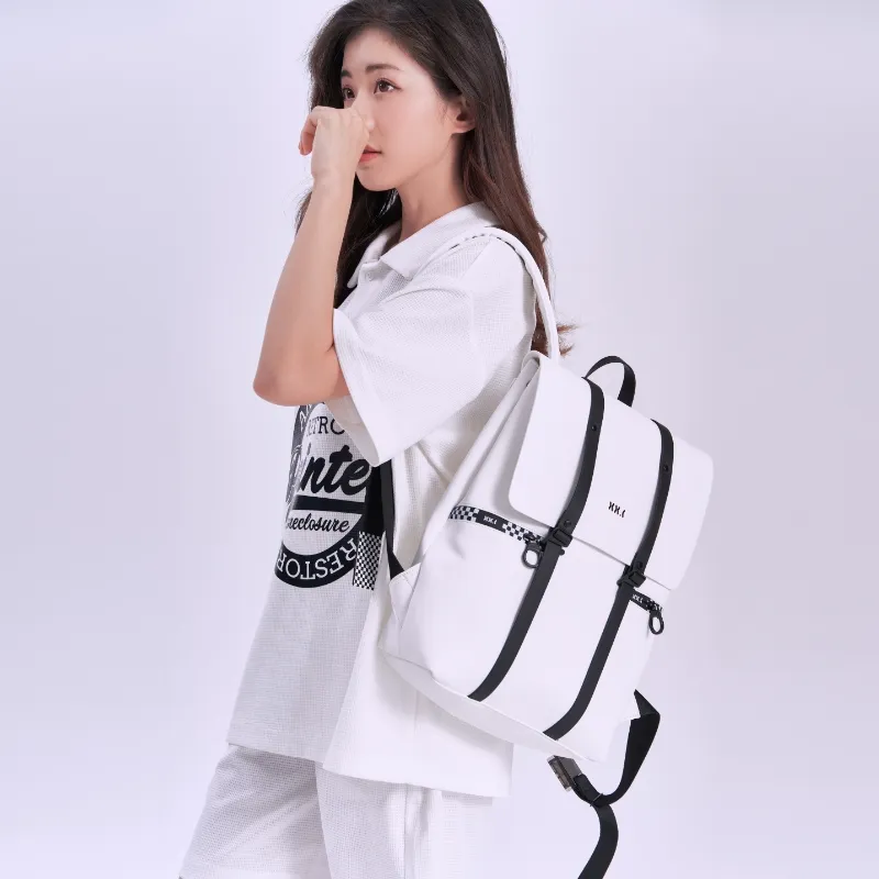XINXIAKE Artificial Leather Backpack Unisex Antarctica White-1