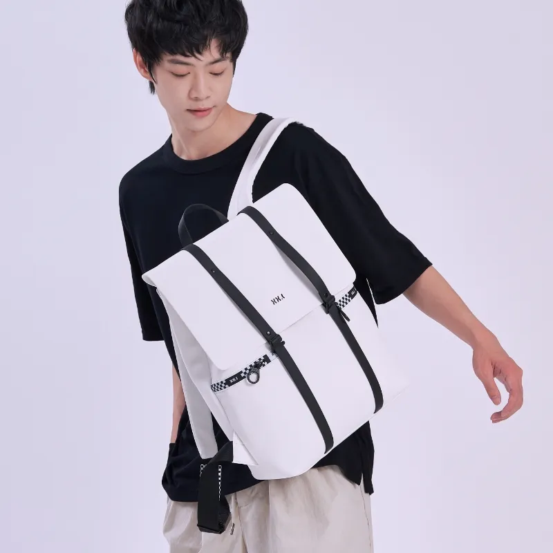 XINXIAKE Artificial Leather Backpack Unisex Antarctica White-3