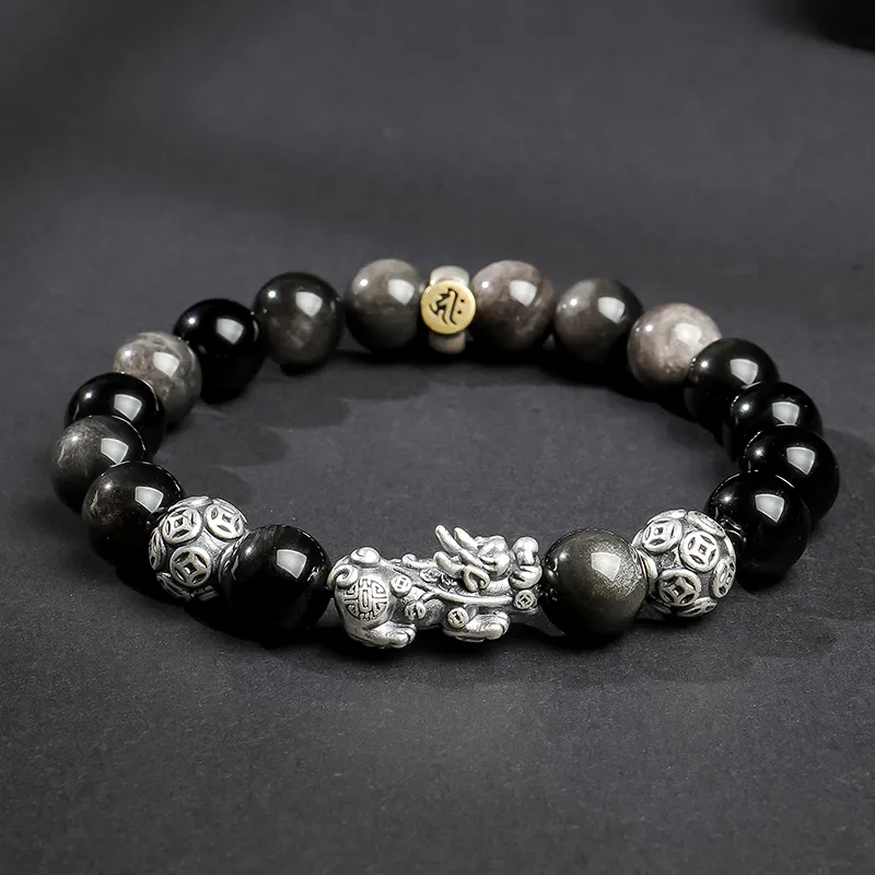 YINXIANGMOU Obsidian Bracelets Men's-8