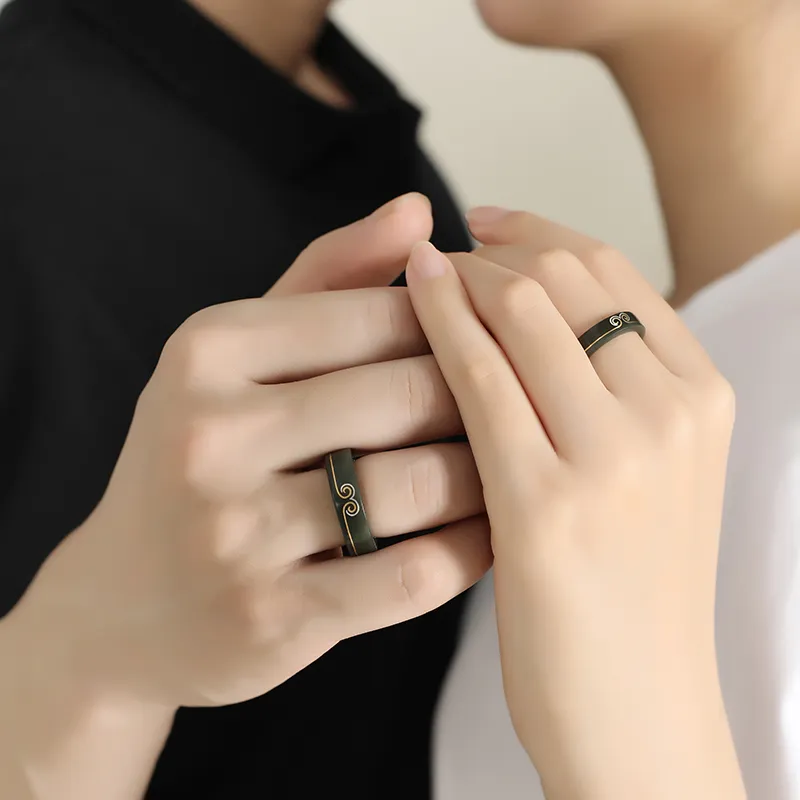 YINXIANGMOU Hetian Jade Rings Green Jade Unisex-3