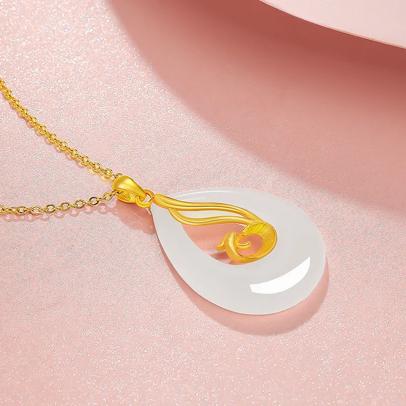 YINXIANGMOU Hetian Jade Necklaces White Jade Women's-6
