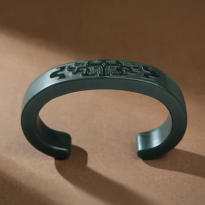 YINXIANGMOU Hetian Jade Bangles Green Jade Men's-7