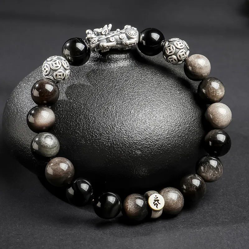 YINXIANGMOU Obsidian Bracelets Men's-32