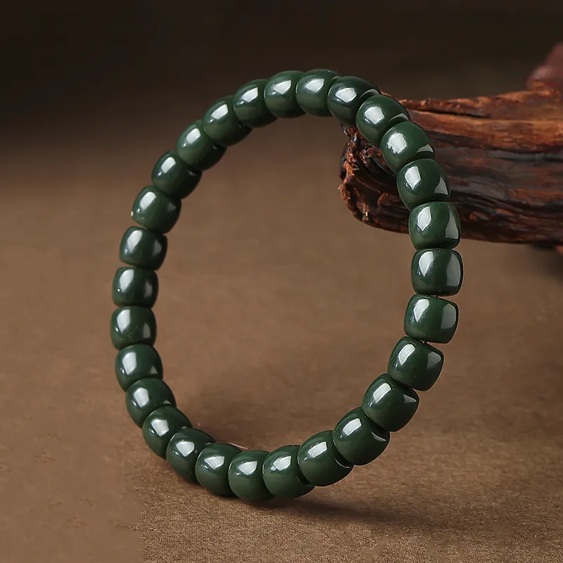 YINXIANGMOU Hetian Jade Bracelets Green Jade Unisex-6