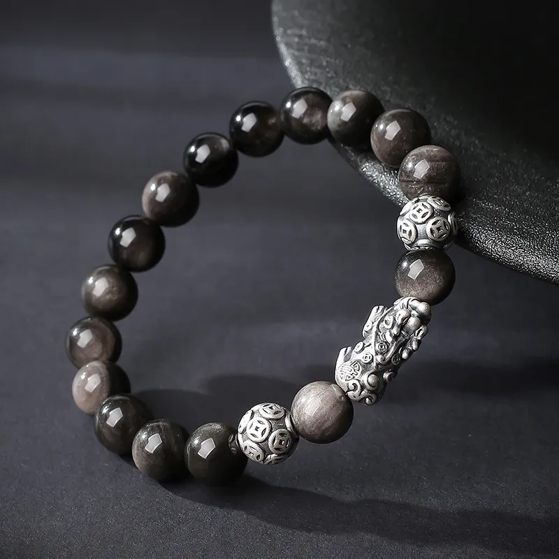 YINXIANGMOU Obsidian Bracelets Men's-5
