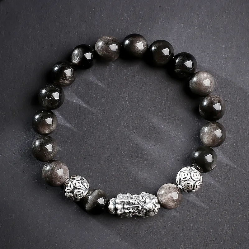 YINXIANGMOU Obsidian Bracelets Men's-4