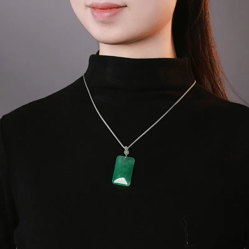 YINXIANGMOU African Emerald Necklaces Unisex-2