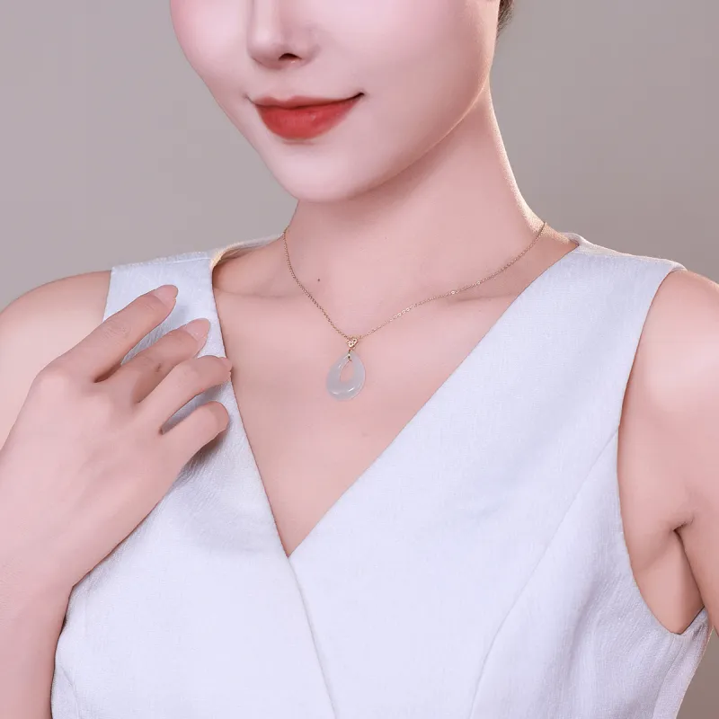 YINXIANGMOU Hetian Jade Necklaces White Jade Women's-2