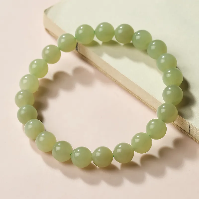 YINXIANGMOU Hetian Jade Bracelets Pale Greenish White Jade Women's-6