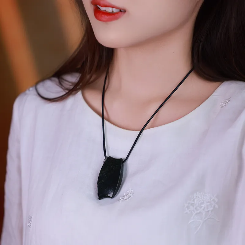 YINXIANGMOU Hetian Jade Necklaces Green Jade Unisex-25