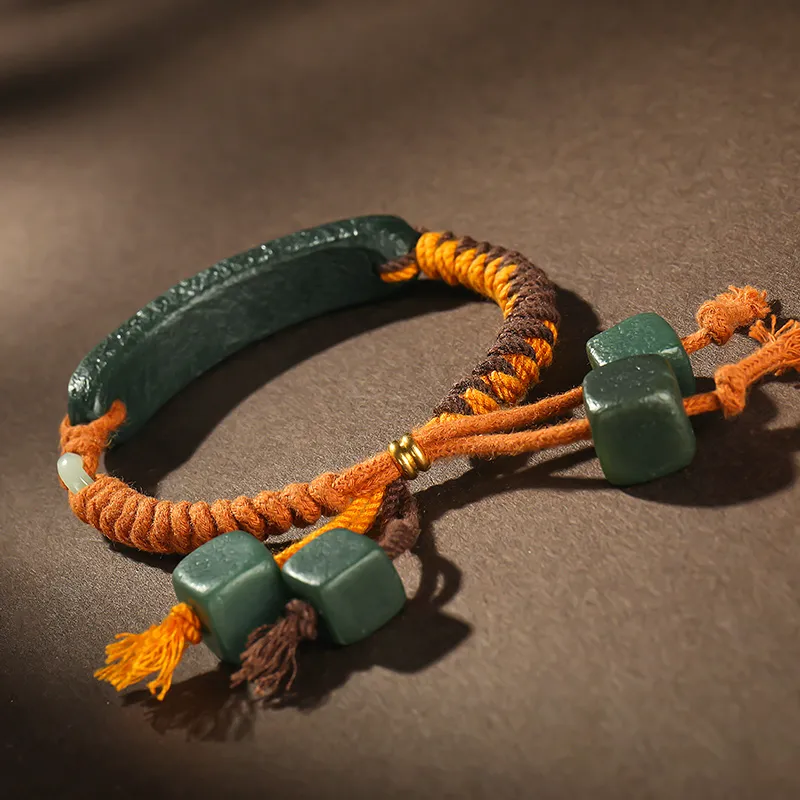 YINXIANGMOU Hetian Jade Bracelets Green Jade Men's-7
