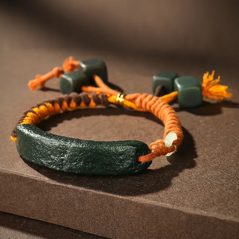 YINXIANGMOU Hetian Jade Bracelets Green Jade Men's-6