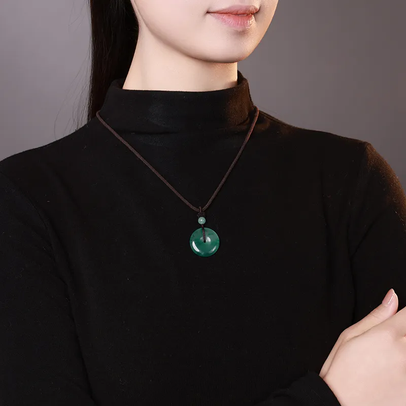 YINXIANGMOU African Emerald Necklaces Unisex-2