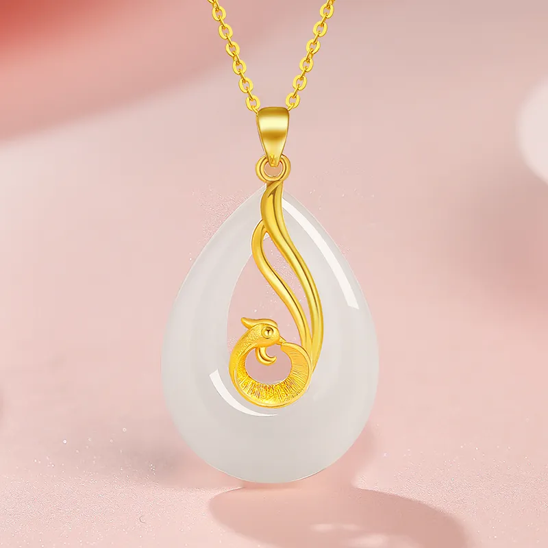 YINXIANGMOU Hetian Jade Necklaces White Jade Women's-1