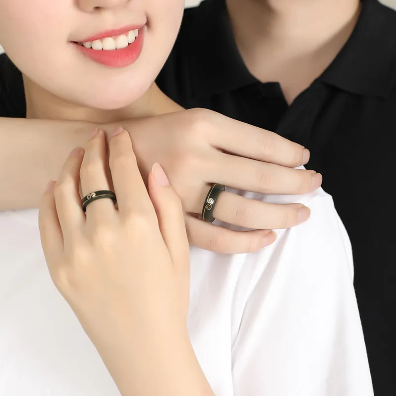 YINXIANGMOU Hetian Jade Rings Green Jade Unisex-2