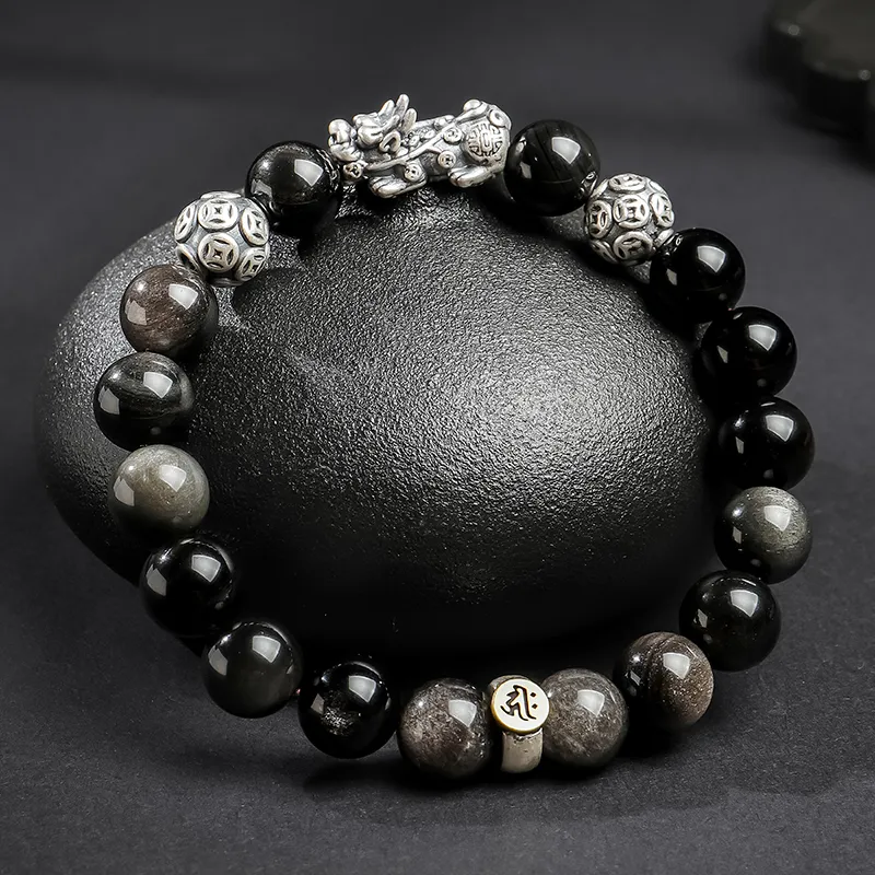 YINXIANGMOU Obsidian Bracelets Men's-36