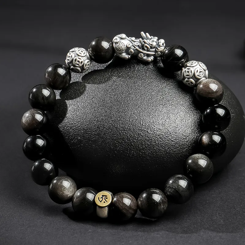 YINXIANGMOU Obsidian Bracelets Men's-12