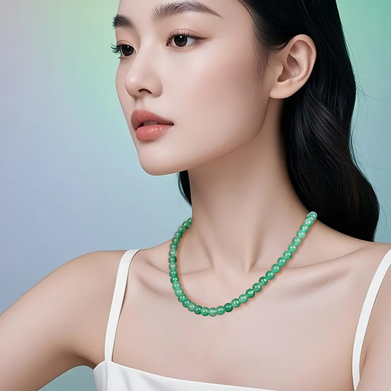 YINXIANGMOU African Emerald Jade Necklaces Women's-3