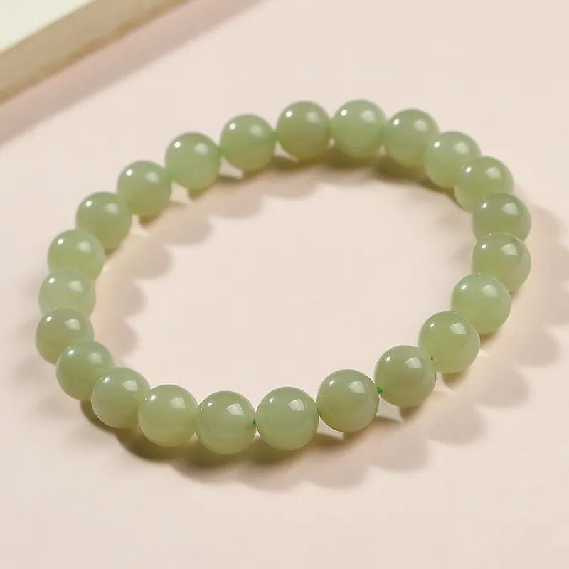 YINXIANGMOU Hetian Jade Bracelets Pale Greenish White Jade Women's-5