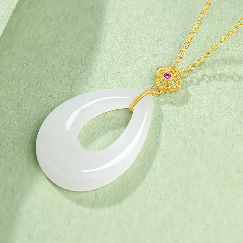 YINXIANGMOU Hetian Jade Necklaces White Jade Women's-4