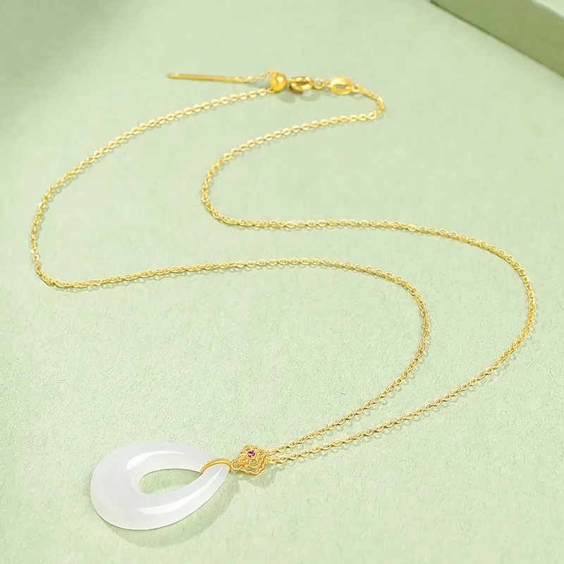 YINXIANGMOU Hetian Jade Necklaces White Jade Women's-7