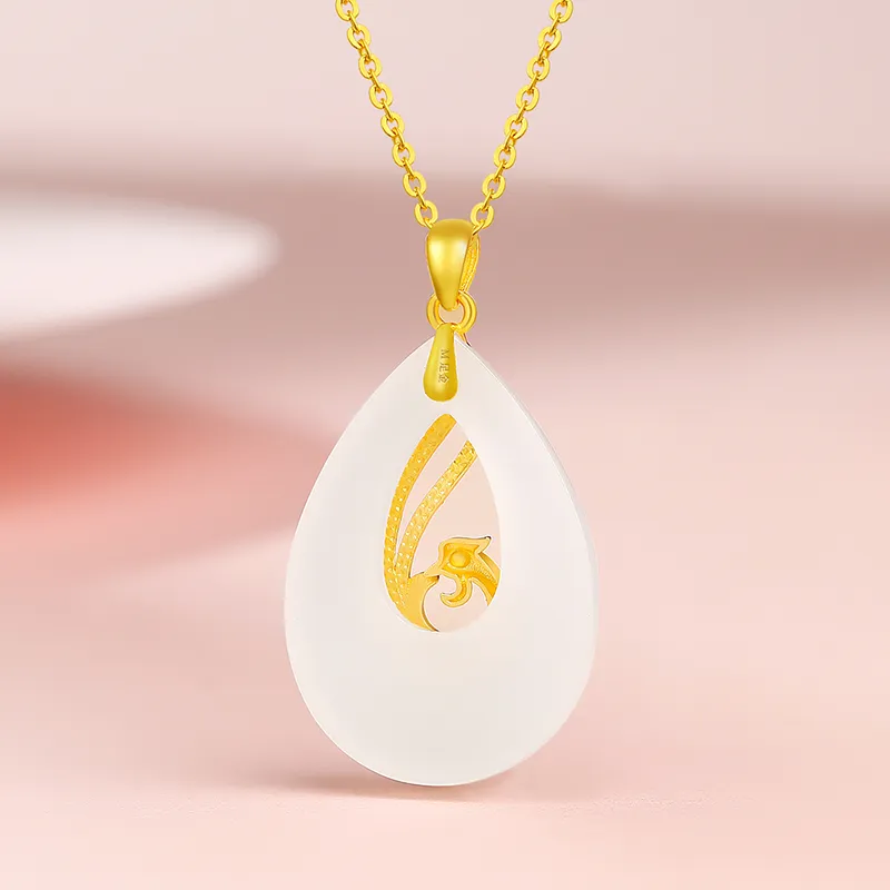 YINXIANGMOU Hetian Jade Necklaces White Jade Women's-5