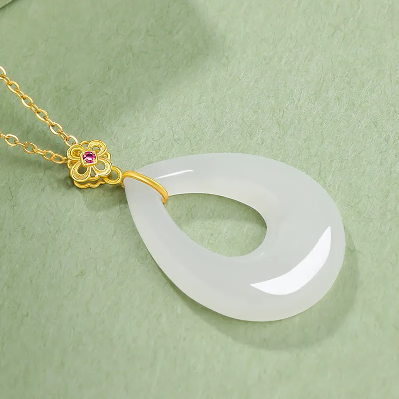 YINXIANGMOU Hetian Jade Necklaces White Jade Women's-6