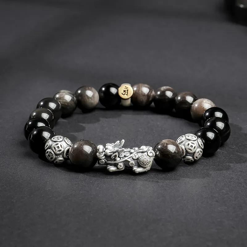YINXIANGMOU Obsidian Bracelets Men's-21
