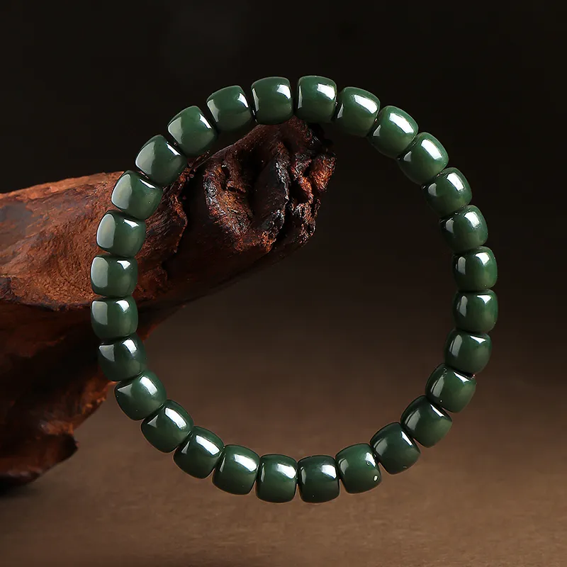 YINXIANGMOU Hetian Jade Bracelets Green Jade Unisex-7