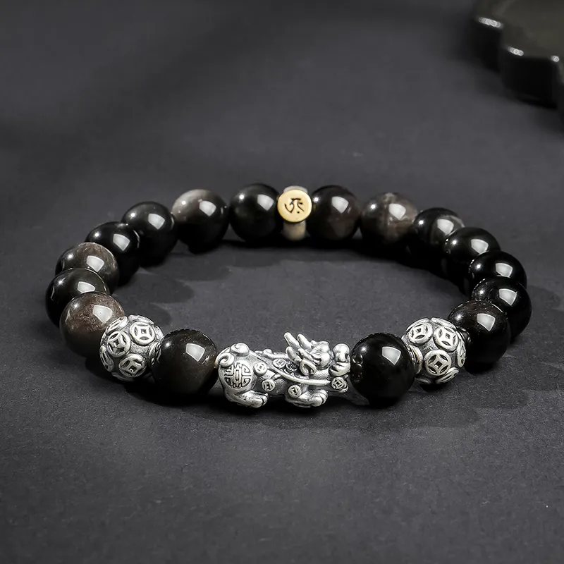 YINXIANGMOU Obsidian Bracelets Men's-13