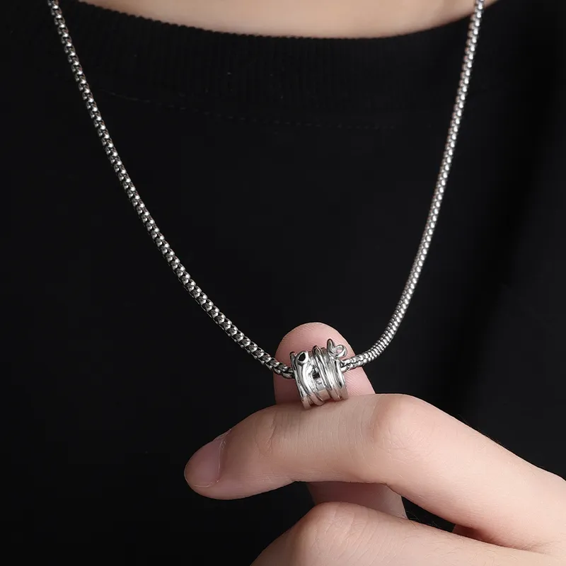 MAGICPOLE Titanium Steel Necklaces Men's Silver-5