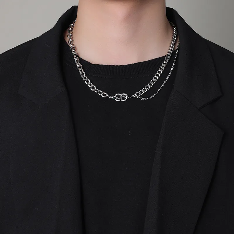 MAGICPOLE Titanium Steel Necklaces Men's Silver-1