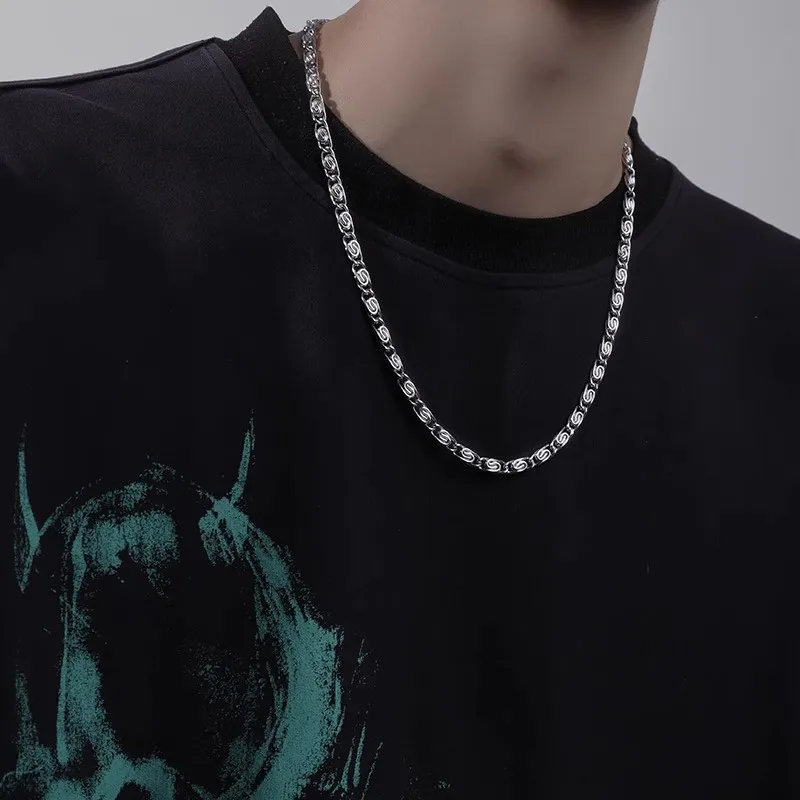 MAGICPOLE Titanium Steel Necklaces Men's Silver-1