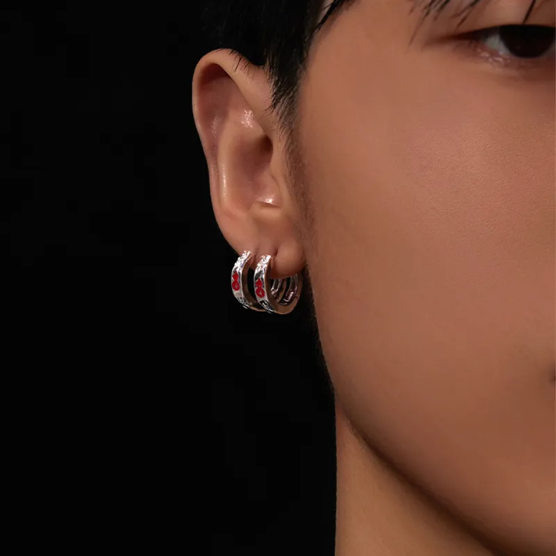 MAGICPOLE 999 Fine Silver Earrings Men's Silver-7