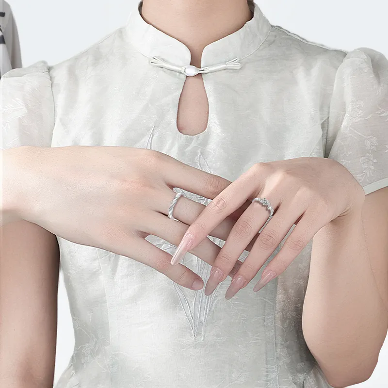 MAGICPOLE 925 Sterling Silver With Zircon Rings Unisex Silver-7