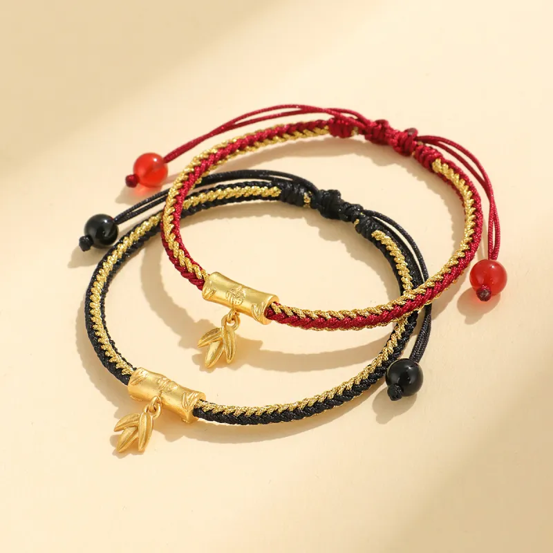 MAGICPOLE Copper, Fabric Rope Bracelets Unisex Black/Red-8