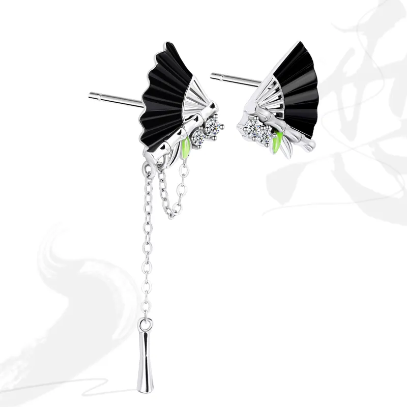 MAGICPOLE S999 Fine Silver With Zircon Stud Earrings Women's Silver-6