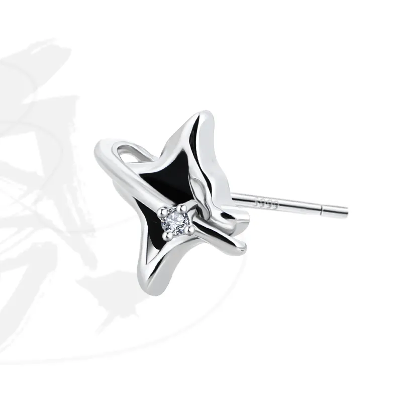 MAGICPOLE 999 Fine Silver, Zircon Stud Earrings Unisex Silver, Birthday Anniversary-4