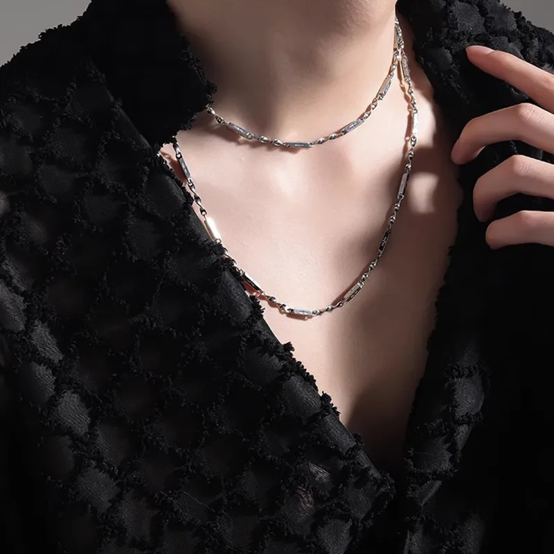 MAGICPOLE Titanium Steel Necklaces Men's Silver-5
