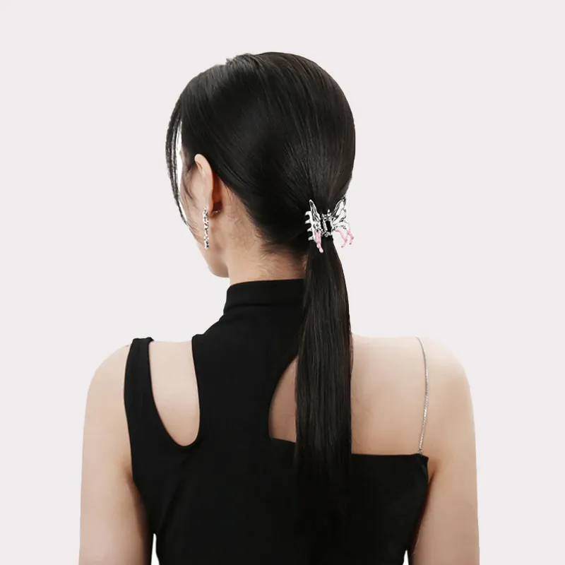 MAGICPOLE Alloy Hair Clips Women's Silver/Pink-5