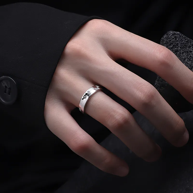 MAGICPOLE 999 Fine Silver Rings Men's Silver-8