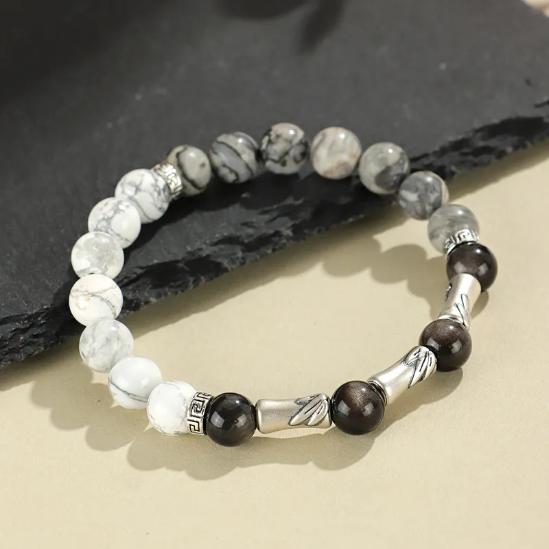 MAGICPOLE Obsidian Jade Bracelets Unisex-5