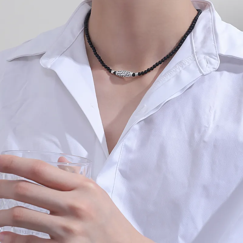 MAGICPOLE Obsidian Necklaces Unisex-4