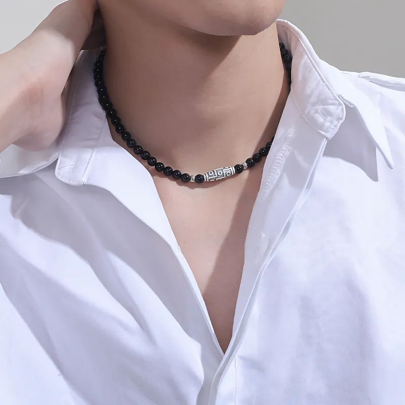 MAGICPOLE Obsidian Necklaces Unisex-1
